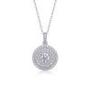 Fashion Round Luxury Pendant Female S925 Silver Light Luxury High-End D-Color Moissanite Necklace