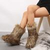 Зимние роскошные меховые сапоги до середины икры женские новые теплые зимние сапоги из искусственного меха женские утепленные плюшевые пушистые сапоги до середины икры женские
