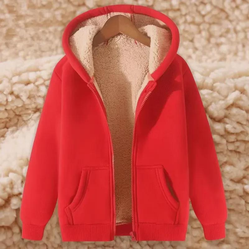 Мужской черный кардиган из овчины с капюшоном: Толстая толстовка Heavyweight Plus Velvet для подростков на осень/зиму