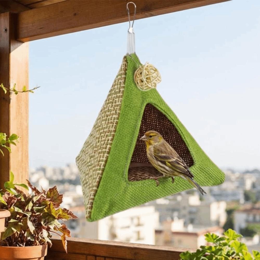 Triangular Summer Cooling Nest Breathable Net Bird Hammock Triangular Bird Hut Hiding House