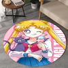 1PC Pink Moon Puella Magi  Round Rug, Non-slip Chair Mat, Home Decor, Circle Carpet Perfect for Office, Bedroom, Living Room,Christmas gift