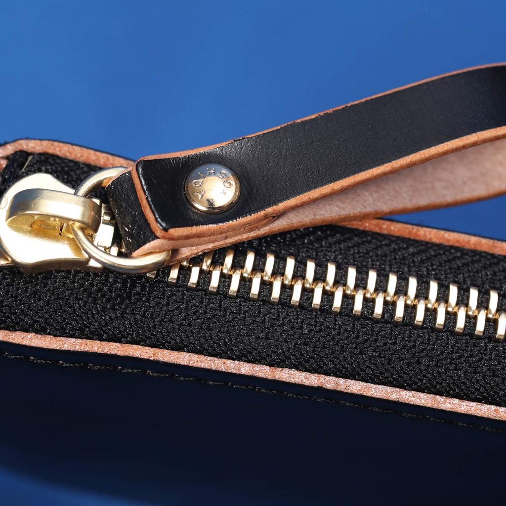 Film Long Wallet FILM Yoshida Bag Zipper Long Wallet LONG WALLET Italy Glass Processing Business Large Capacity Vegetable Tannin Tanning Edge