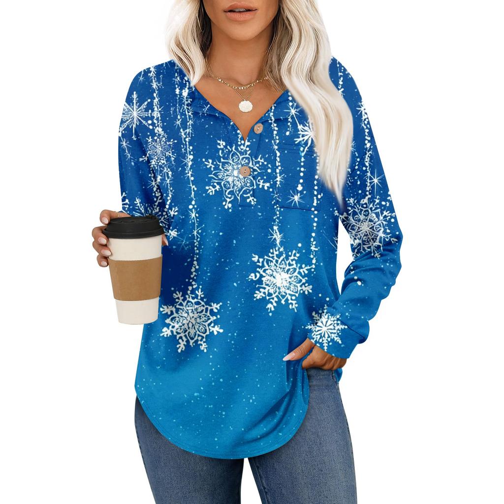 Women's Retro Printed Fashionable Long-sleeved Top