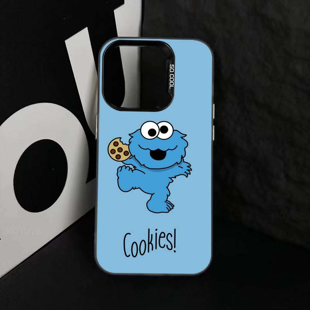 Cut Cartoon C-Cookies Monster Phone Case For iPhone 17,16,15,14,13,12,11 Plus,Pro Max,XS,Colorful Silver Phone case Funda Cover