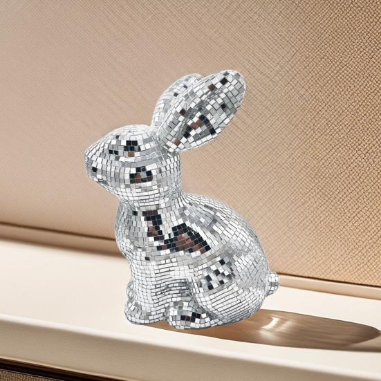 Диско-шар Кролик Ручная работа Мини Зеркальная Фигурка Кролика Форма Кролика Диско-шар для вечеринок Свадьбы Дня Рождения Украшения
