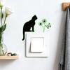 5 шт./набор Светящиеся наклейки на выключатель с кошкой Самоклеящиеся Съемные Водонепроницаемые ПВХ Светящиеся в темноте Декоративная наклейка на розетку