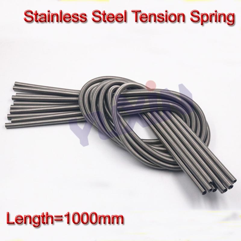 2Pcs 0.2*2*1000mm Stainless Steel Super Long Tension Spring Extension Spring Wire Diameter 0.2mm Out Diameter 2mm Length1000mm