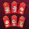 6pcs/set Chinese Style Red Envelope Snake Pattern Lucky Money Packets Money Pouches  New Year Gift