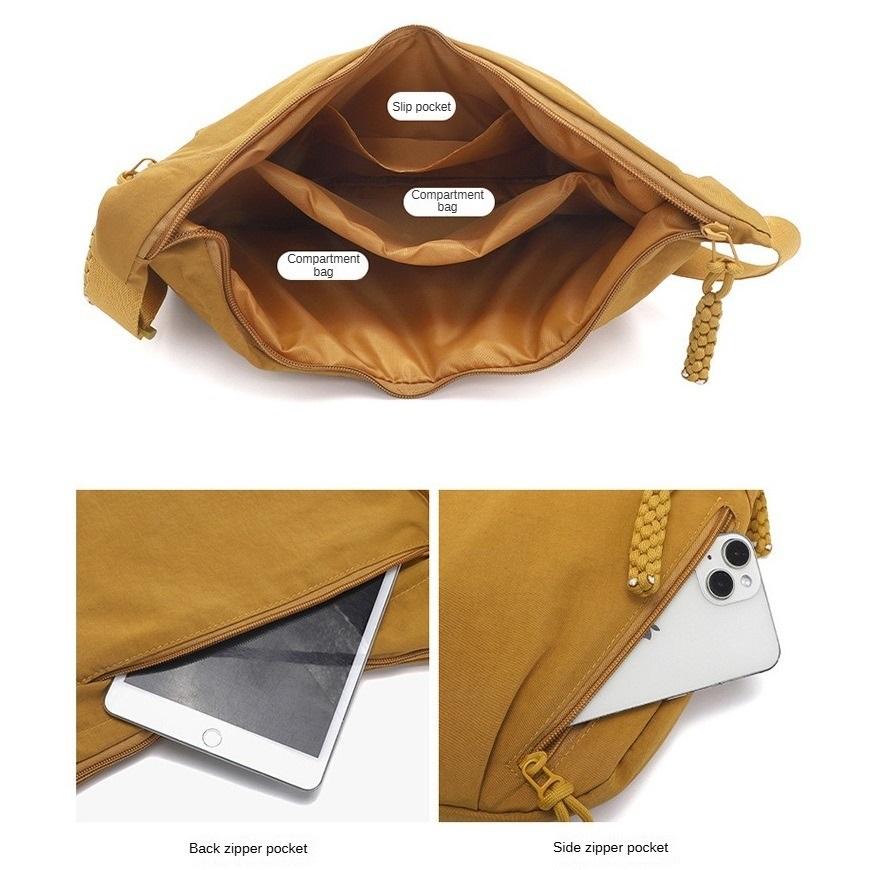 Женская однотонная большая вместительная сумка-мешок на молнии для отдыха и спорта, парусиновая сумка через плечо с регулируемым ремешком