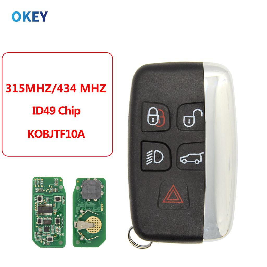 Okey Брелок для автомобиля Land Rover Discovery 4 Freelander Range Sport Evoque Смарт-брелок 2012-2017 Чип ID49 FCCID:KOBJTF10A