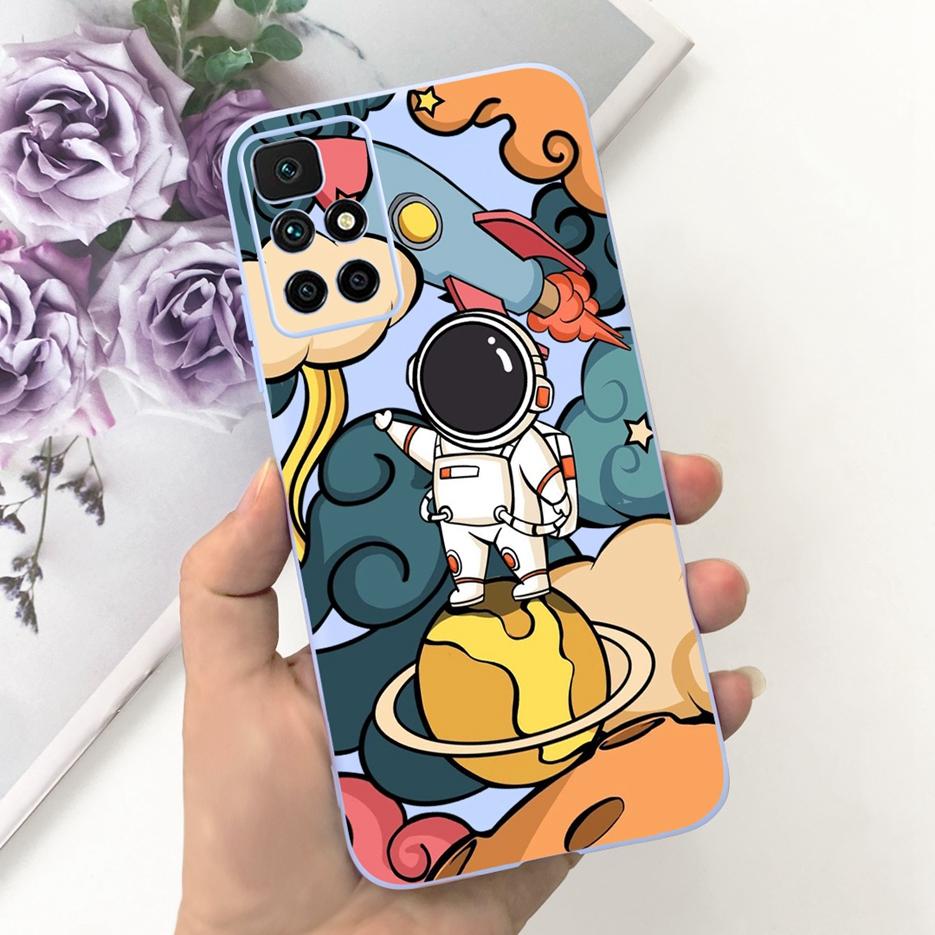 Для Xiaomi Redmi 10 2022 Чехол Милые Астронавты Мультяшная Крышка Мягкий Силиконовый Чехол Для Телефона Для Redmi 10 Prime Redmi10 Задняя Крышка Coque