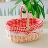 Multi-Purpose Storage Basket Hand Woven Picnic Basket Wicker Woven Basket  Outdoor Camping