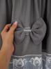 Ready-made curtain 400x160 cm with gray bows and embroidery