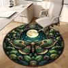 Moon Butterfly Round Rug Nonslip Area Rug Office Chair Mat Carpet For Living Room Bedroom Home Decor