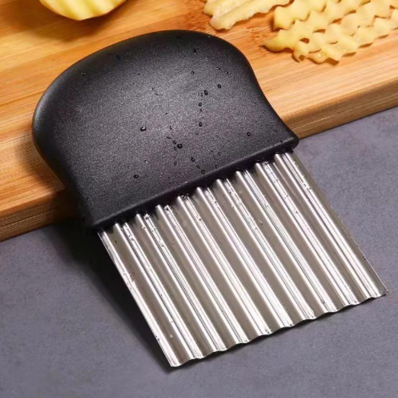 Нержавеющая сталь нарезка для картофельных чипсов, тесто, овощи, фрукты, волнистый кухонный нож, измельчитель, прибор для приготовления картофеля фри, инструменты, гаджет