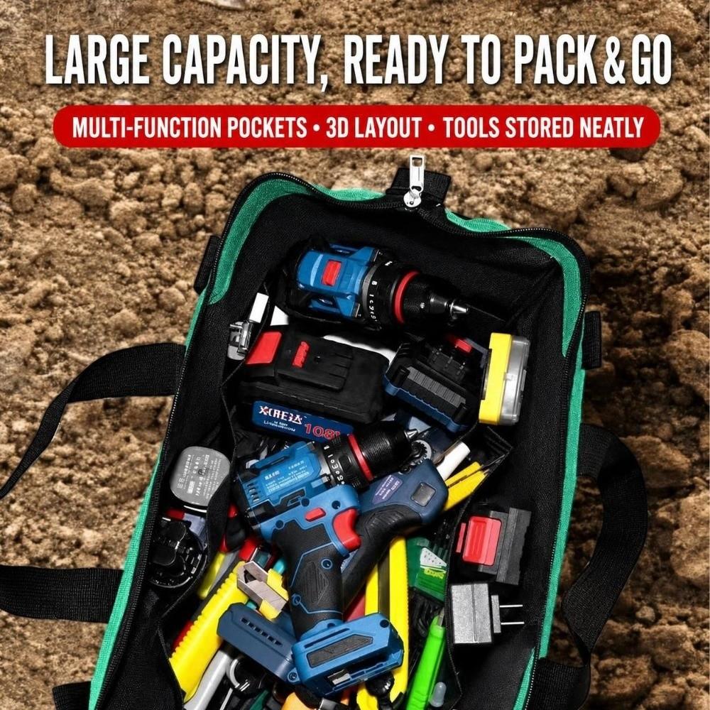 Waterproof Tool Bag Heavy Duty Electrician Tool Bag Portable Toolbox Organizer Construction Site