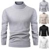 Men's Turtleneck Slim Fit Pullover Plus Velvet Long Sleeve Solid Color Sweater Men's Warm Knitted Sweater