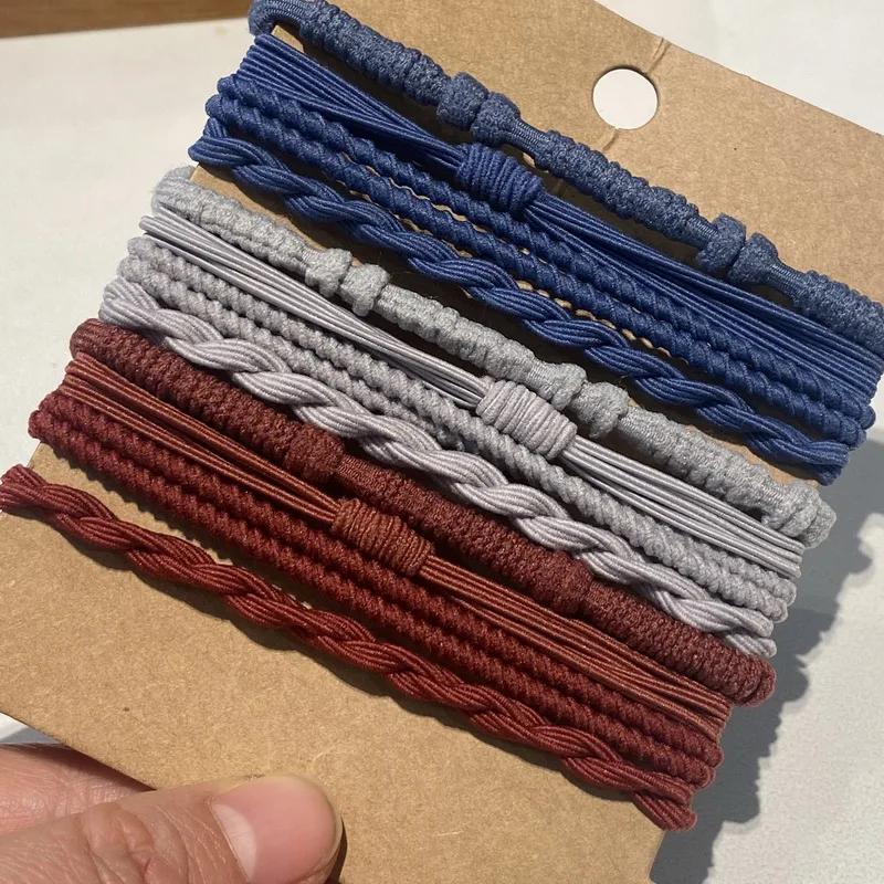 20 шт. резинки для волос в стиле бохо, эластичные резинки для волос для девочек, черные резинки для волос, держатели для хвостиков, резинки для волос