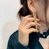 Vintage Bar Long Thread Tassel Drop Earrings For Women Glossy Arc Geometric Earring Fashion Jewelry New