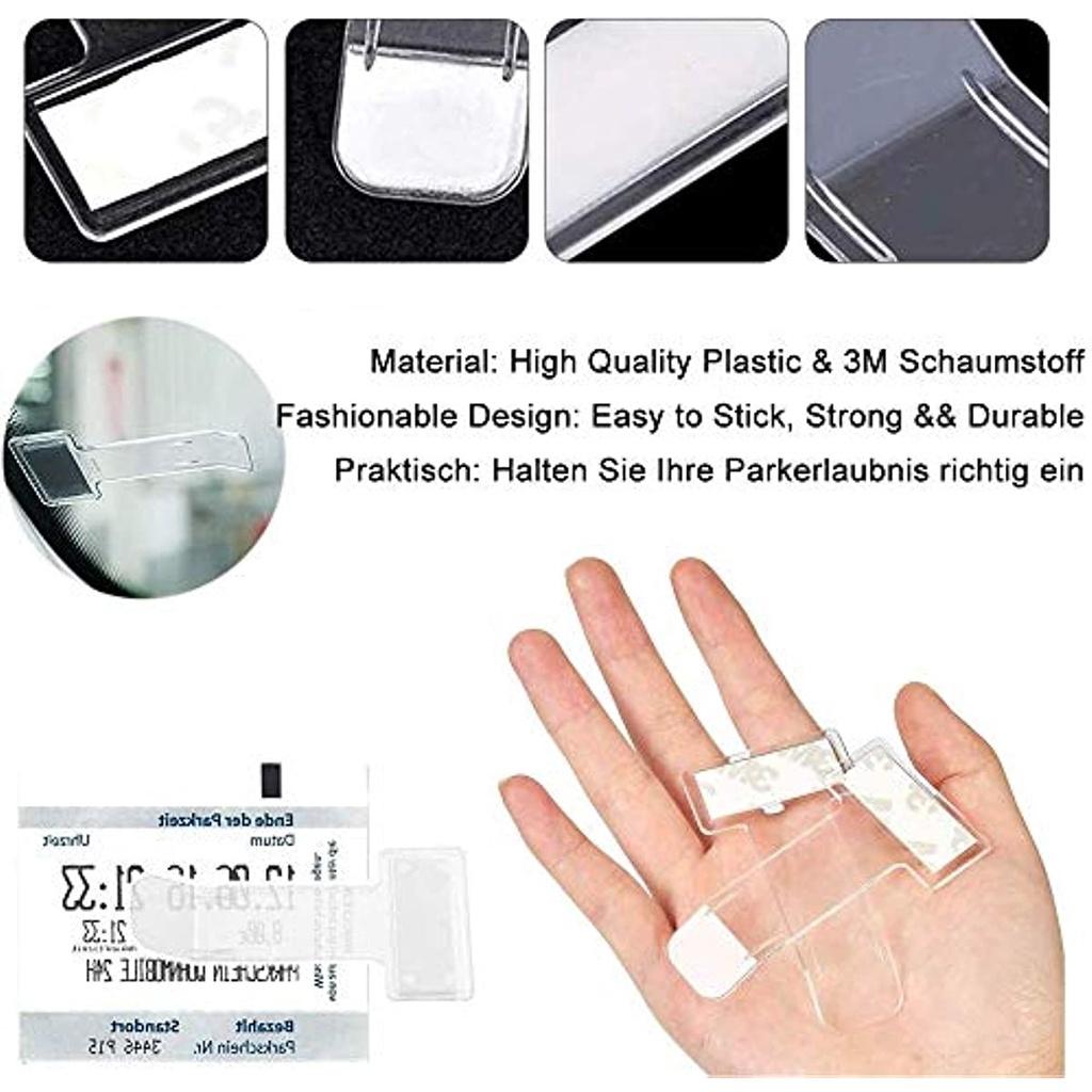 Держатель для парковочного билета, упаковка из 4 шт., прозрачный держатель для билетов на лобовое стекло автомобиля, держатель для карт с присоской для окна автомобиля, прозрачный