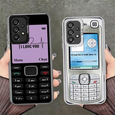Забавный ретро-телефон Мягкий чехол для телефона для Samsung A17 A16 A15 A14 A13 A57 A56 A55 A54 A53 A37 A36 A35 A34 A33 A26 A25 A24 A23 A5
