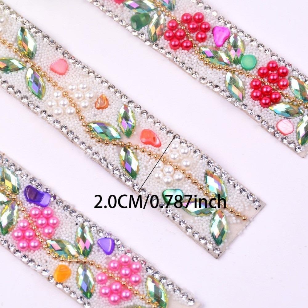 Ethnic Style Rhinestone Chain Self Adhesive Hot Fix Tape Rhinestone Trim  Apparel Decoration