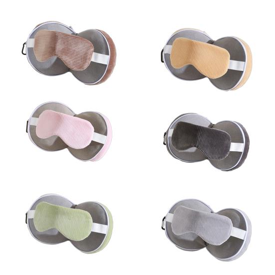 Дорожная подушка для шеи с маской для глаз 2-в-1 Портативная подушка для поддержки шеи На молнии Складная подушка