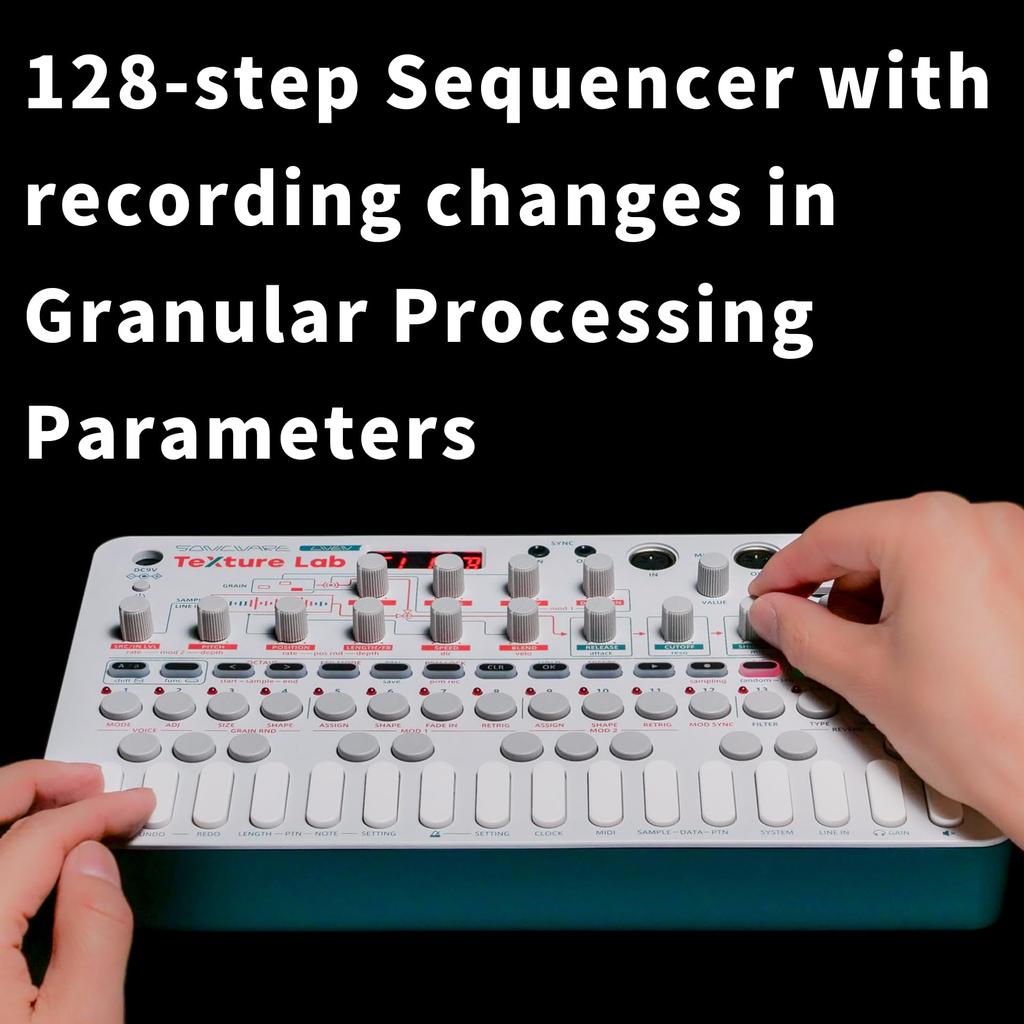 SONICWARE LIVEN Texture Lab 4 Equipped with a Majestic Shimmer Reverb That Stacks Reverberation Layers Over an 128 Step Sequencer That Can Dynamically
