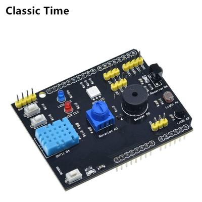DHT11 LM35 Датчик температуры и влажности Многофункциональная плата расширения Адаптер для Arduino UNO R3 RGB LED ИК-приемник Зуммер I2C