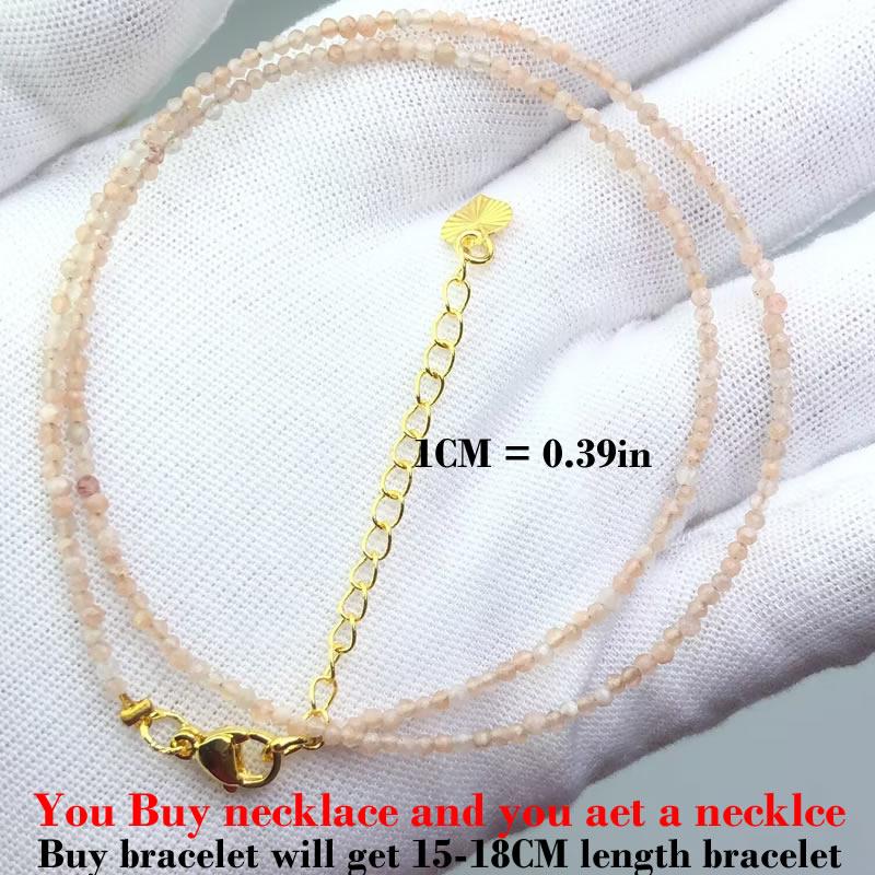 2-3mm Natural Stone Beads Necklaces For Women Men Faceted Indian Agates Tourmaline garnet Crystal quartz Bracelet Clavicle Chain