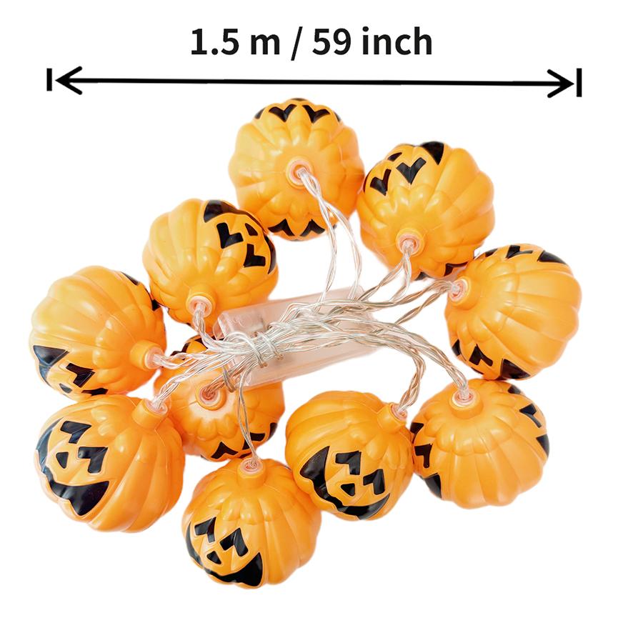 Piece 1 Halloween String Lights 1.5m59inch Ghost Face Pumpkin Solar String Lights Can Be Hung on The Yard Party Lawn