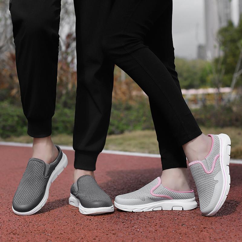 35-48 Мужские/Женские тапочки Мужские полутапочки Летние сетчатые Meter-дышащие мужские черные туфли Mueller