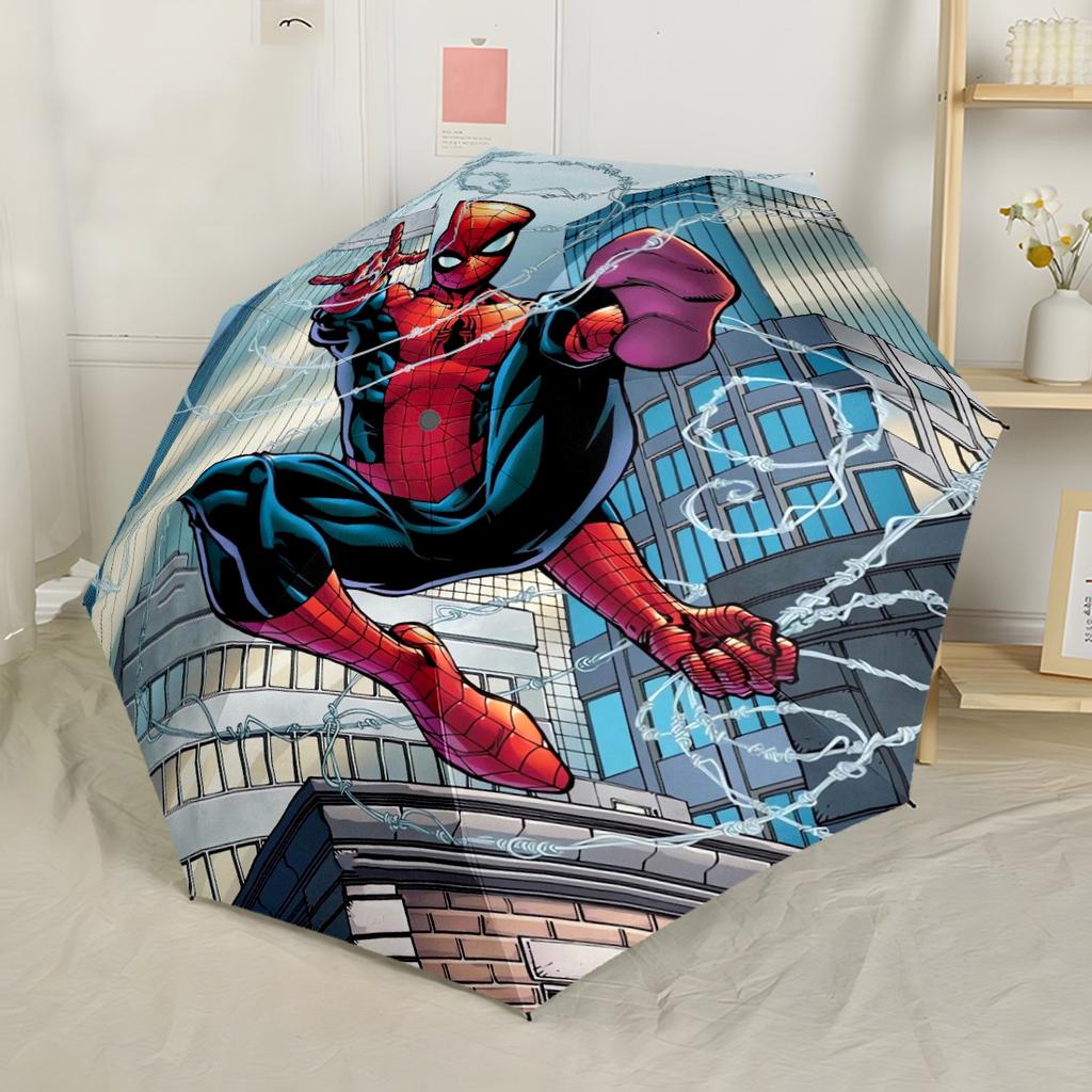 Spider Man Breaks Through Glass Portable Automatic Umbrella Compact Durable 8 Rib Design Lightweight Travel Essential Fashion Lovers