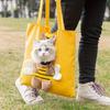 Cute Cartoon Bee-Shaped Pet Canvas Shoulder Bag, Pet Puppy Kitten Carrying Chest Bag Backpack For Small Dogs And Cats