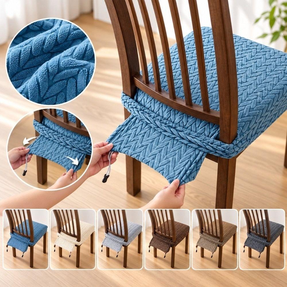 Breathable Dining Chair Cover Stretch Jacquard Seat Cover Stretch Chair Cushion Cover Home Decor