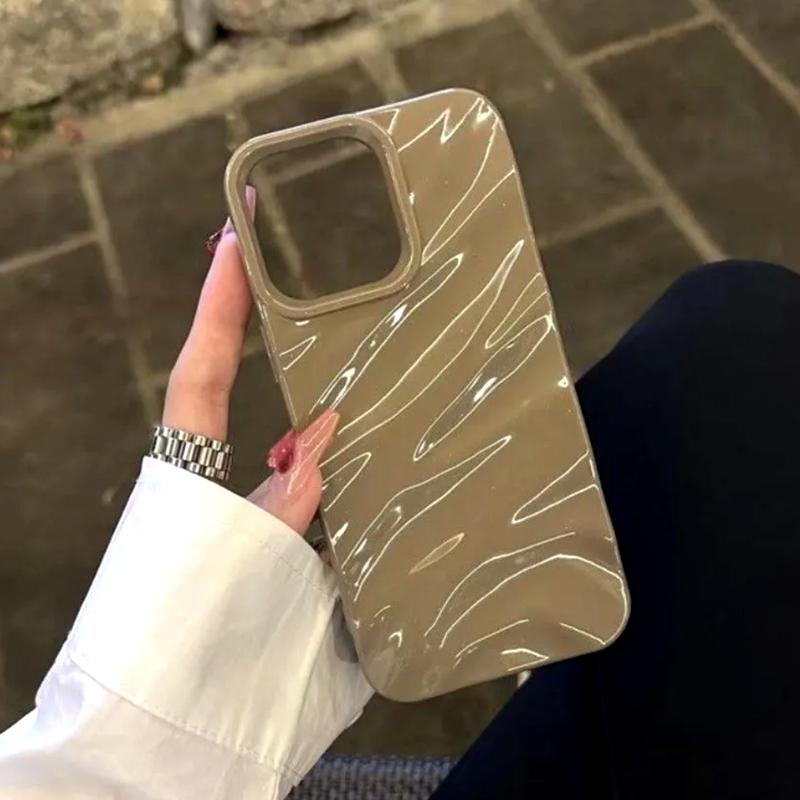 Мягкий чехол для телефона с волнистым узором карамельного цвета для iPhone 11 12 13 14 15 Pro Max X Xs Max XR 7 8 Plus SE противоударный чехол-бампер