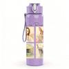 1PC Hello Bunny Photo Frame 750ml Color Plastic Sports Water Bottle Leakproof Flip Straw Lid Suitable for Sports Office Home Use