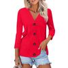 Women's Fashion Casual Print Button-down Shirt 3/4 Long Sleeve Tops