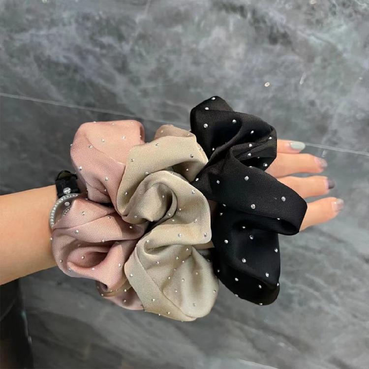 Sparkling Ponytail Holder Soft Textured Scrunchies for Stylish Women Girls Elegant Hair Accessories Hair Styling Tools