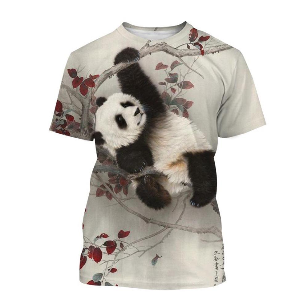 Summer  Selling Fashion 3d Printed T-shirt Cute Panda Design Casual Short Sleeved Comfortable Top