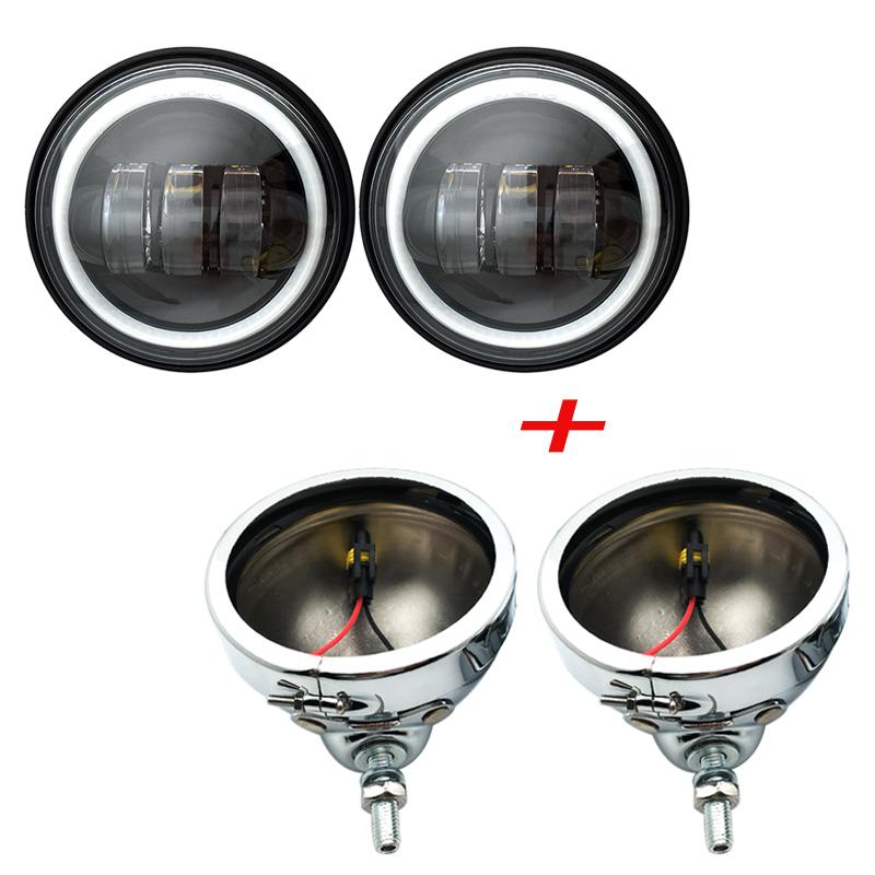 2pcs 30W 4.5 inch Motorcycle Led fog light 6000K DRL Led Headlamp for Harley Moto Motorbike Working Lighting Bulb for car ATV .