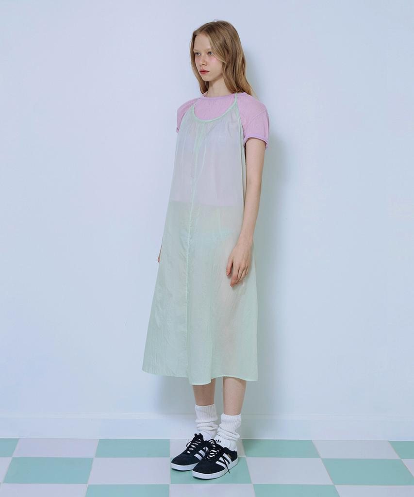 Pisis Two-Way Sheer Layered Dress_Lime