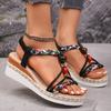 New Bohemian Style Wedge Heel Sandals for All Seasons Women's Fashion Casual Thick-Soled Shoes