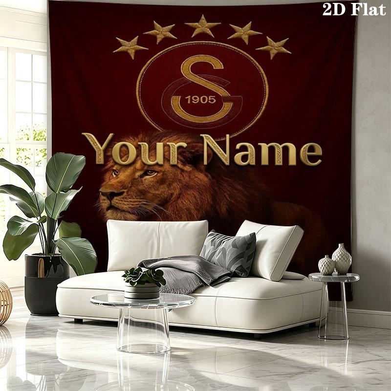Galatasaray S Custom Name Wall Tapestry Aesthetic Wall Hanging Printed Fabric Blanket Decorative Tapestries for Bedroom Living Room Home Decor
