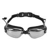 Waterproof Anti Fog Swimming Goggles Electroplating AntiUV Glasses with Earplug for Adult(Black )