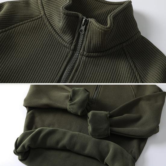 Men Fall Winter Sweatshirt Half Zipper Stand Collar Loose Solid Color Loose Long Sleeves