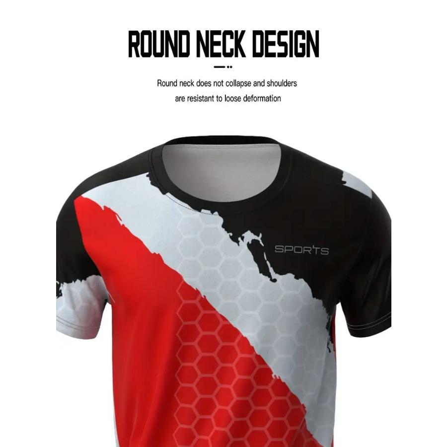 Мужские крутые футболки контрастного цвета с 3D-принтом для тай-дай, эластичный полиэстер, спортивная одежда, топы с коротким рукавом, летняя одежда