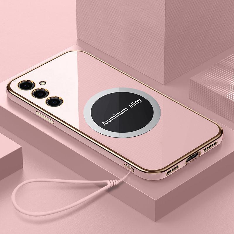 For Samsung Galaxy S25+ Case Samsung S25+ SM-S936B Phone Case Magnetic attraction Plating ShockProof Silicone Back Cover