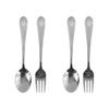 Kitchen Oil Bear Stainless Steel Spoon Fork Set, 2p Spoons + 2p Forks, Korean Popular Tableware