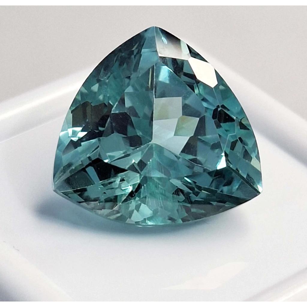 12-14 Ct Tourmaline Greenish-Blue Trillion Beautiful Certified Loose Gemstone